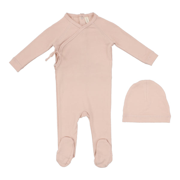 Lilette Pale Pink Wrapover Footie Set