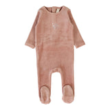 Lilette Deep Pink Velour Forest Graphic Footie