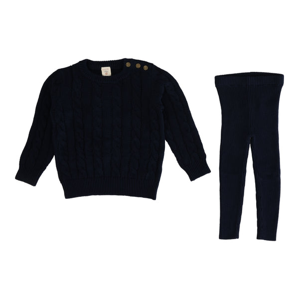 Lil Legs Analogie Boys Navy Knit Set