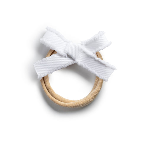 Halo Luxe White Dahlia Deconstructed Grosgrain Ribbon Baby Headband