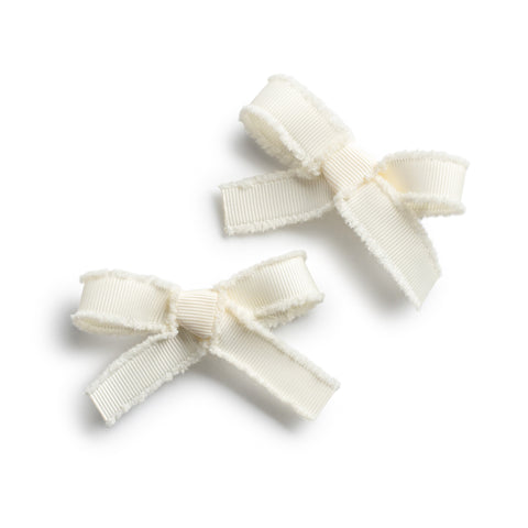 Halo Luxe Ivory Dahlia Deconstructed Grosgrain Ribbon Double Clip Set