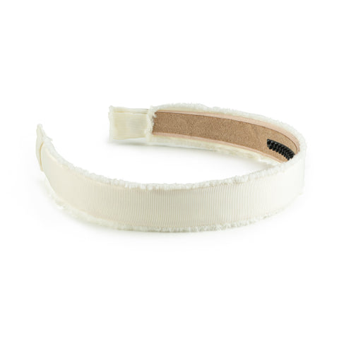 Halo Luxe Ivory Dahlia Deconstructed Grosgrain Ribbon Headband