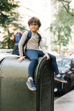 Lil Legs Oat/Navy Striped Tee PST-ONAV