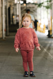 Lil Legs Mineral Red Emblem Sweatshirt Set EMSS-MRED