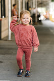 Lil Legs Mineral Red Emblem Sweatshirt Set EMSS-MRED