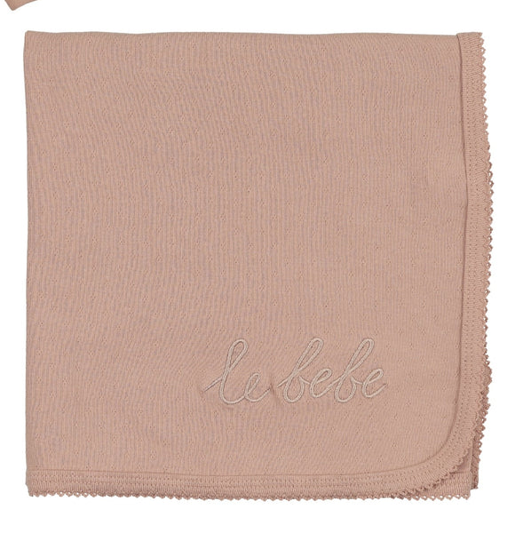 Lilette Dusty Pink Le Bebe Pointelle Blanket