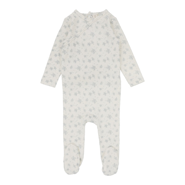 Lilette Vanilla / Blue Floral Cluster Footie