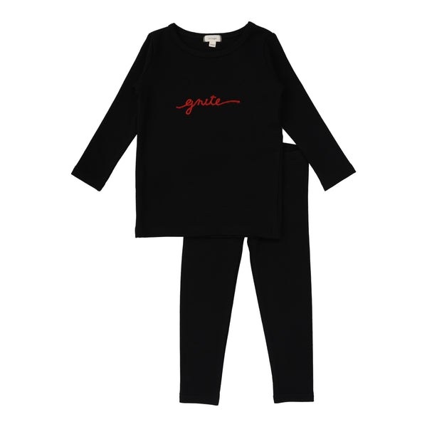 Lil Legs Black/Red Gnite Lounge Set