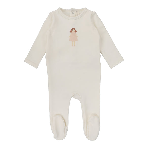 Lilette Milk/Doll Handdrawn Footie