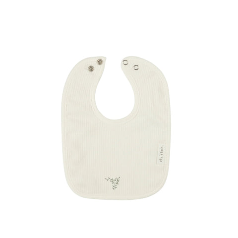 Ely's & Co Ivory/Sage Embroidered Ginkgo Bib