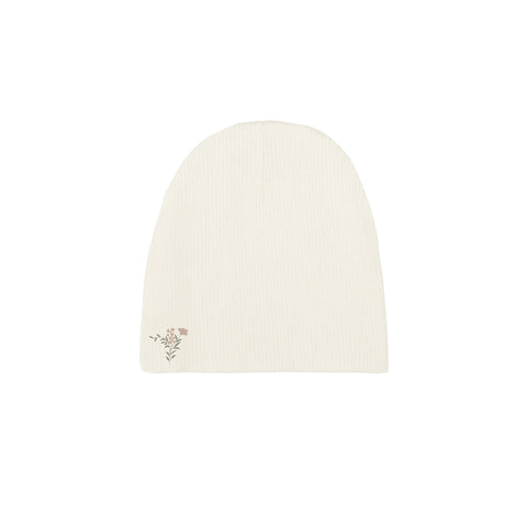 Ely's & Co Ivory/Blush Embroidered Ginkgo Beanie