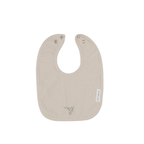 Ely's & Co Tan Embroidered Ginkgo Bib