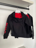 Hugo Black Sleeve Logo Zip Up Hoodie