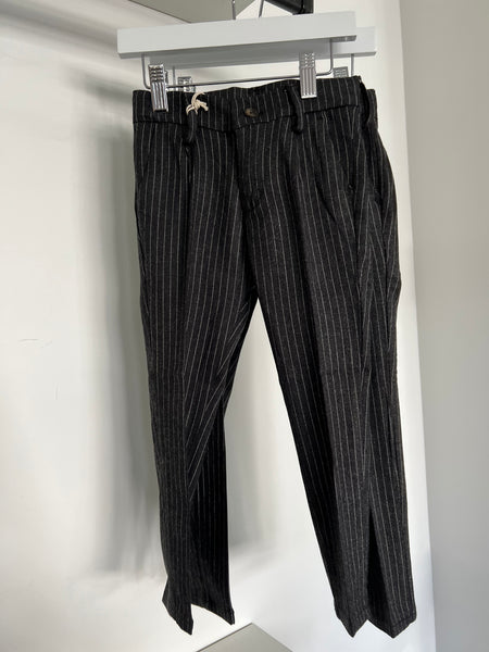 Nupkeet Boys Grey Pin Stripe Pleated Annone Pants