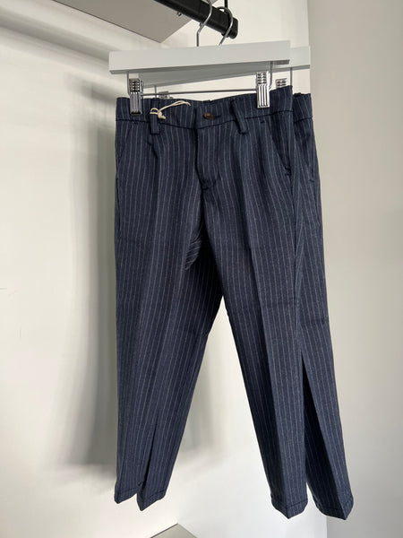 Nupkeet Boys Blue Pin Stripe Pleated Annone Pants