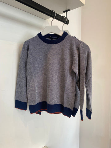 Emanuel Pris Blue Contrast Sweater