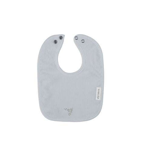 Ely's & Co Blue Embroidered Ginkgo Bib