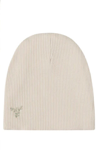 Ely's & Co Tan Embroidered Ginkgo Beanie