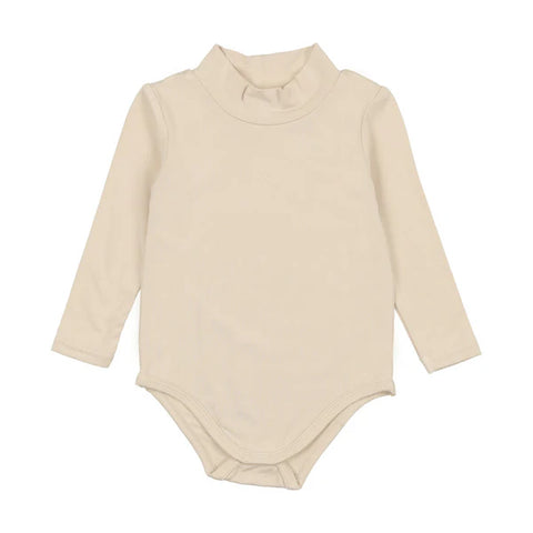 Lil Legs Natural Bamboo Mockneck Onesie