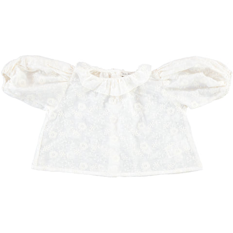 Bebe Organic Baby Isabel Antique White Blouse + Rosewood Bloomer Set
