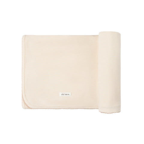 Ely's & Co Ivory/Blush embroidered Ginkgo Blanket