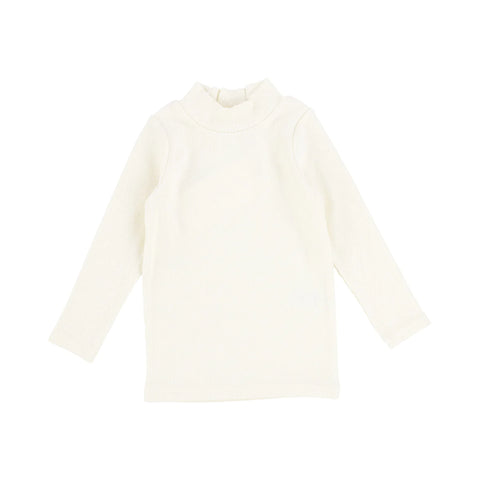 Lil Legs Ivory Ribbed Mock Neck