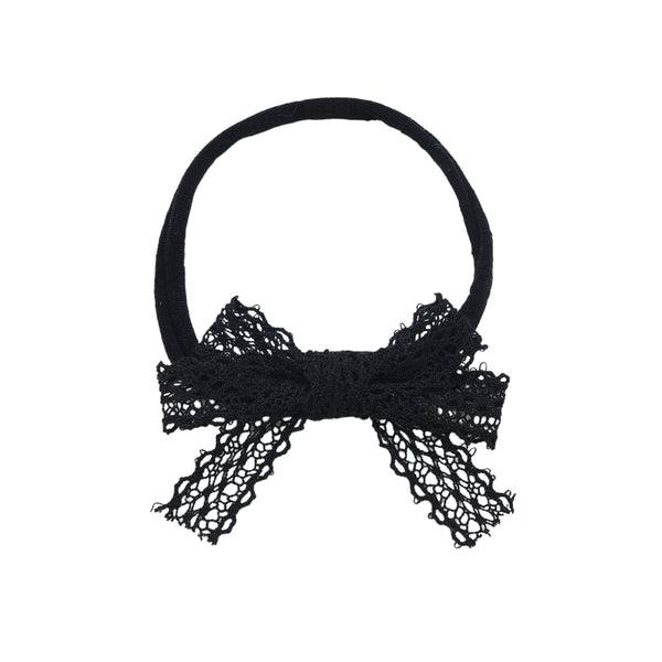Halo Luxe Black Ivy Scalloped Lace Baby Headband