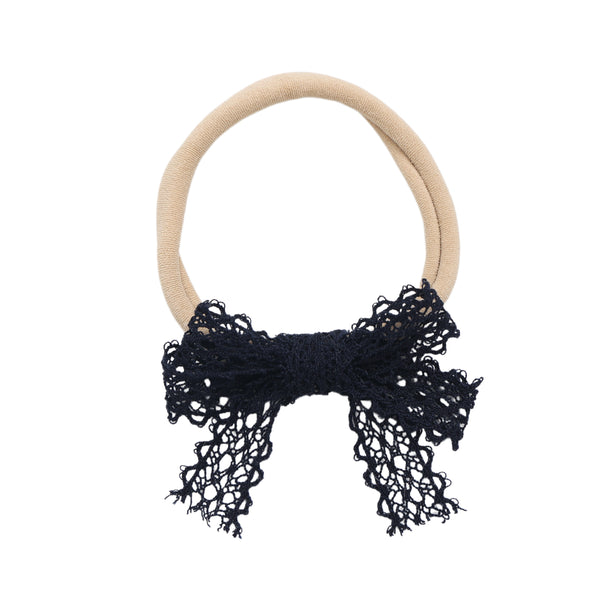Halo Luxe Navy Ivy Scalloped Lace Baby Headband