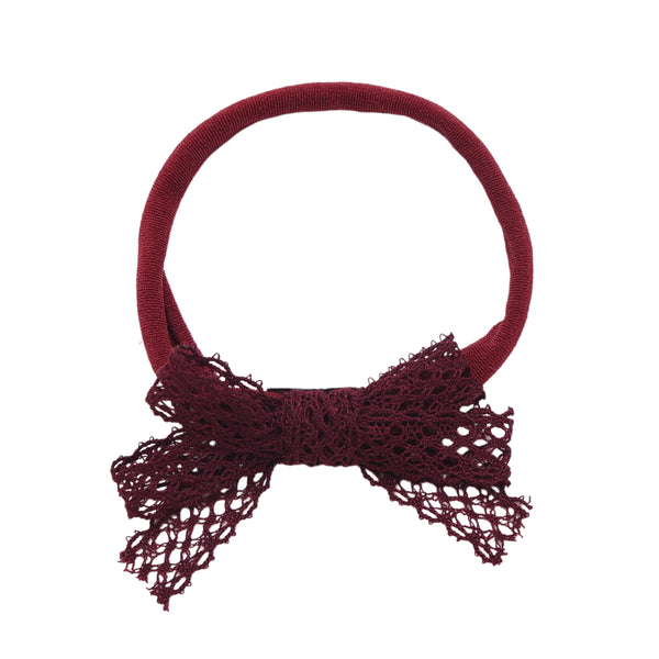 Halo Luxe Wine Ivy Scalloped Lace Baby Headband