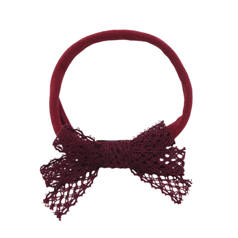 Halo Luxe Wine Ivy Scalloped Lace Baby Headband