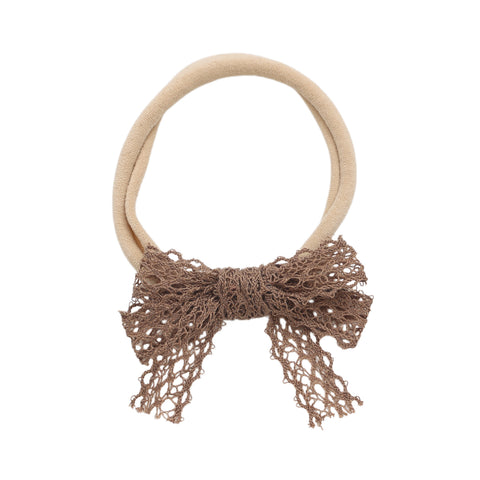 Halo Luxe Mocha Ivy Scalloped Lace Baby Headband