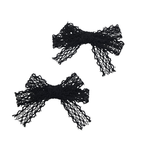 Halo Luxe Black Ivy Scalloped Lace Double Clip Set