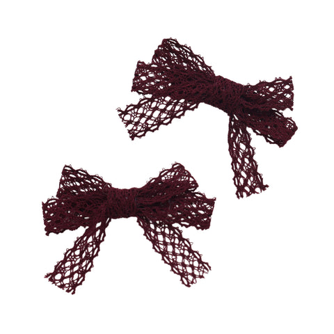 Halo Luxe Wine Ivy Scalloped Lace Double Clip Set