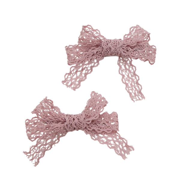 Halo Luxe Mauve Ivy Scalloped Lace Double Clip Set