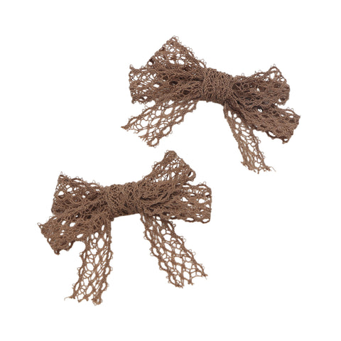Halo Luxe Mocha Ivy Scalloped Lace Double Clip Set