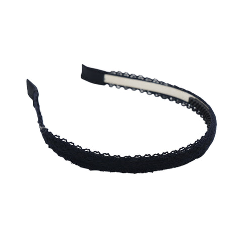 Halo Luxe Black Ivy Scalloped Lace Headband