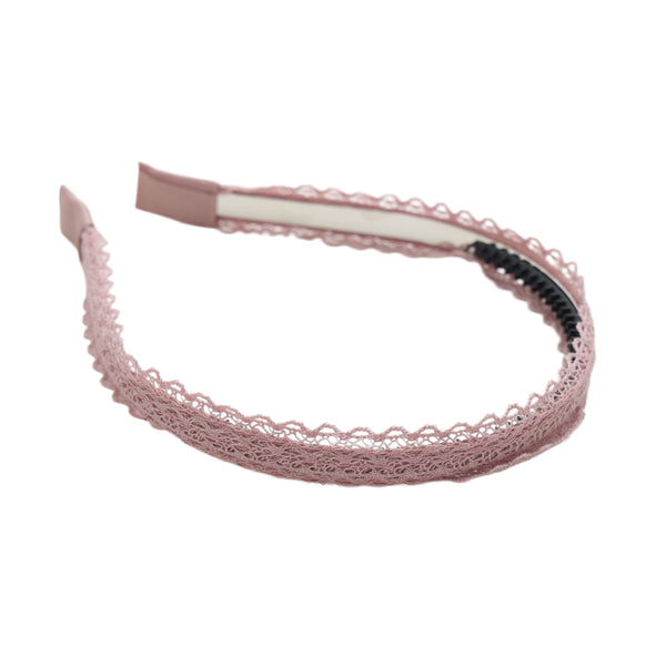 Halo Luxe Mauve Ivy Scalloped Lace Headband