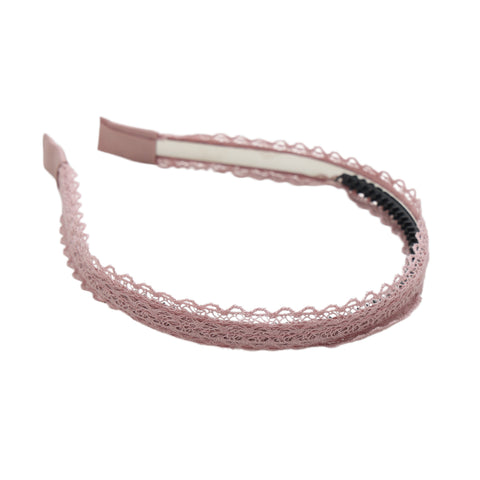 Halo Luxe Mauve Ivy Scalloped Lace Headband