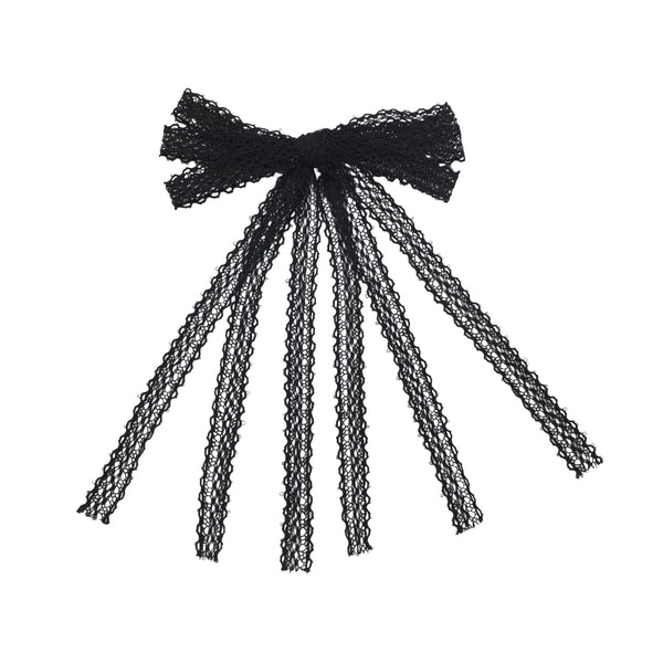 Halo Luxe Black Ivy Scalloped Lace Longtail Clip