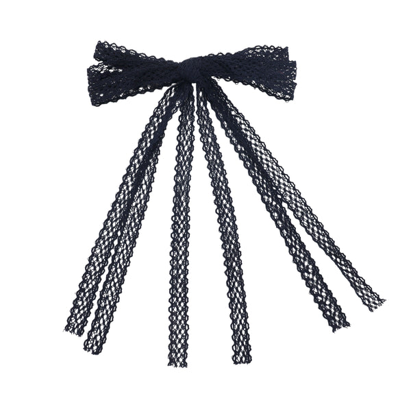 Halo Luxe Navy Ivy Scalloped Lace Longtail Clip