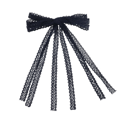 Halo Luxe Navy Ivy Scalloped Lace Longtail Clip