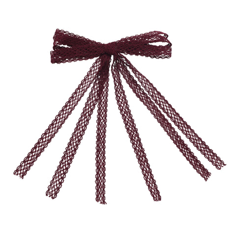 Halo Luxe Wine Ivy Scalloped Lace Longtail Clip