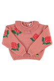 Piupiuchick Pink Jacquard Collared Sweater