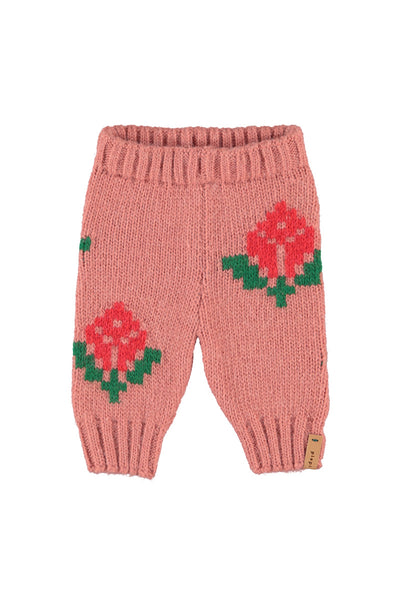 Piupiuchick Baby Pink Jacquard Flower Pant