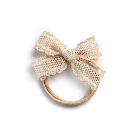 Halo Luxe Sand Mae Lattice Lace Baby Headband