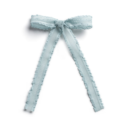 Halo Luxe Powder Blue Mae Lattice Lace Long Tail Clip