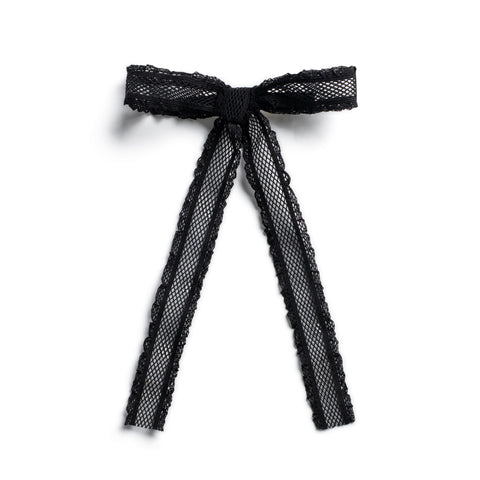 Halo Luxe Black Lattice Lace Long Tail Clip