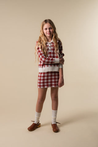 Birinit Gingham Russet Mini Skirt