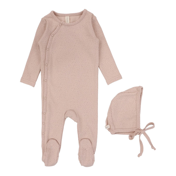 Lilette Light Pink Speckled Footie Set