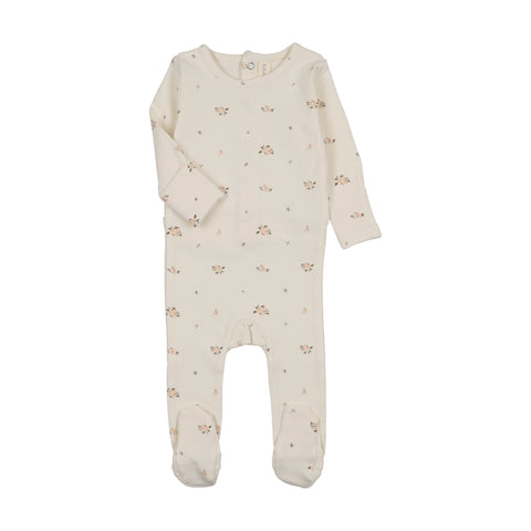 Lilette Cream/Pink Rosebud Footie RBD-CREP